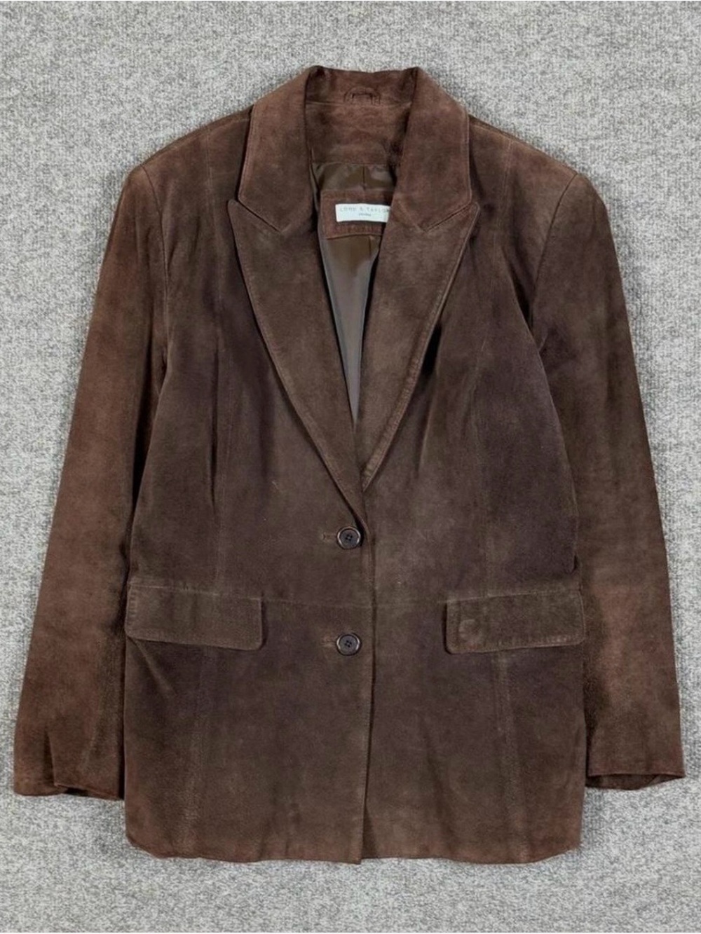 Lord & Taylor Brown Suede Single-Breasted Blazer